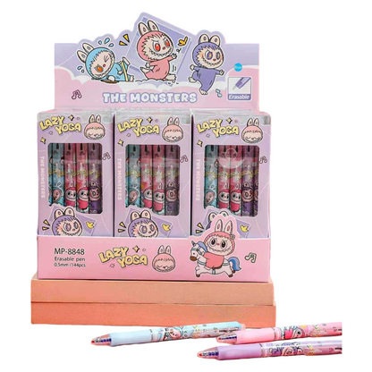 K-Pop Demon Hunter Cartoon Charactor Click Erasable Gel Pens 0.5mm Ink Set of 12 Stationery