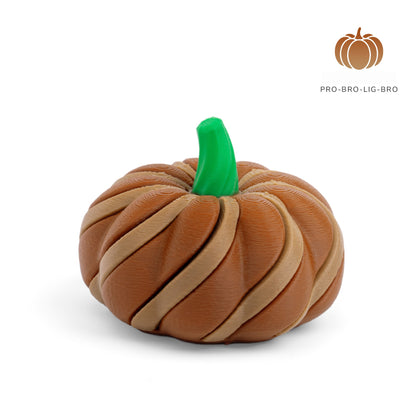 Halloween 3D Printed Spiral Pumpkin Fidget Two-Tone Stress Relief Toy & Fall Decor