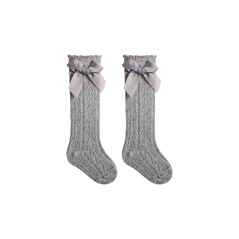 Baby Girls Knee High Mesh Breathable Spring & Summer Princess Socks with Bow