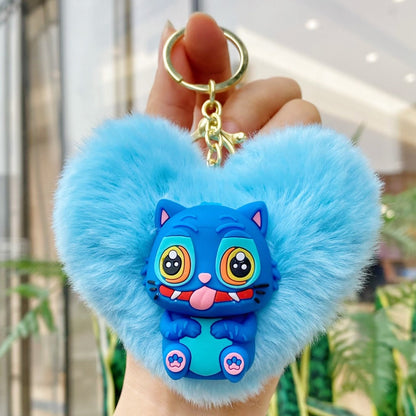 KPOP Demon Hunters Heart Shape Silicone Plush-Inspired  Key Chain Bag Charm & Accessory
