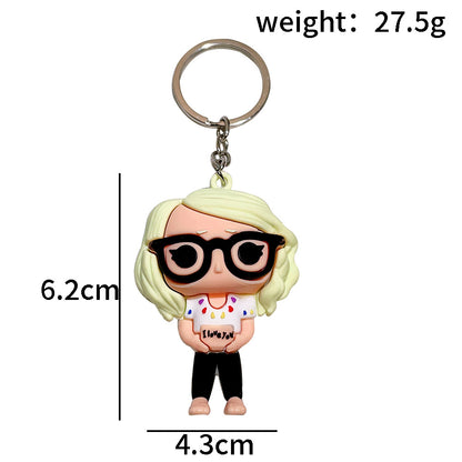 Taylor Swift Pop Singer-Inspired Cute Mini Doll Keychain Q-Style Figure Bag Charm & Desk Ornament