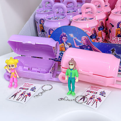 K-Pop Demon Hunter Soda Can Suitcase Blind Box Keychain Figures