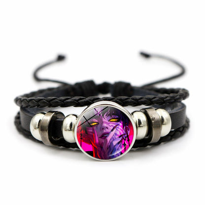 K-POP Demon Hunters & Gaza Boy Group Bracelet Adjustable Braided Leather Fan Jewelry Available in 3 Colors