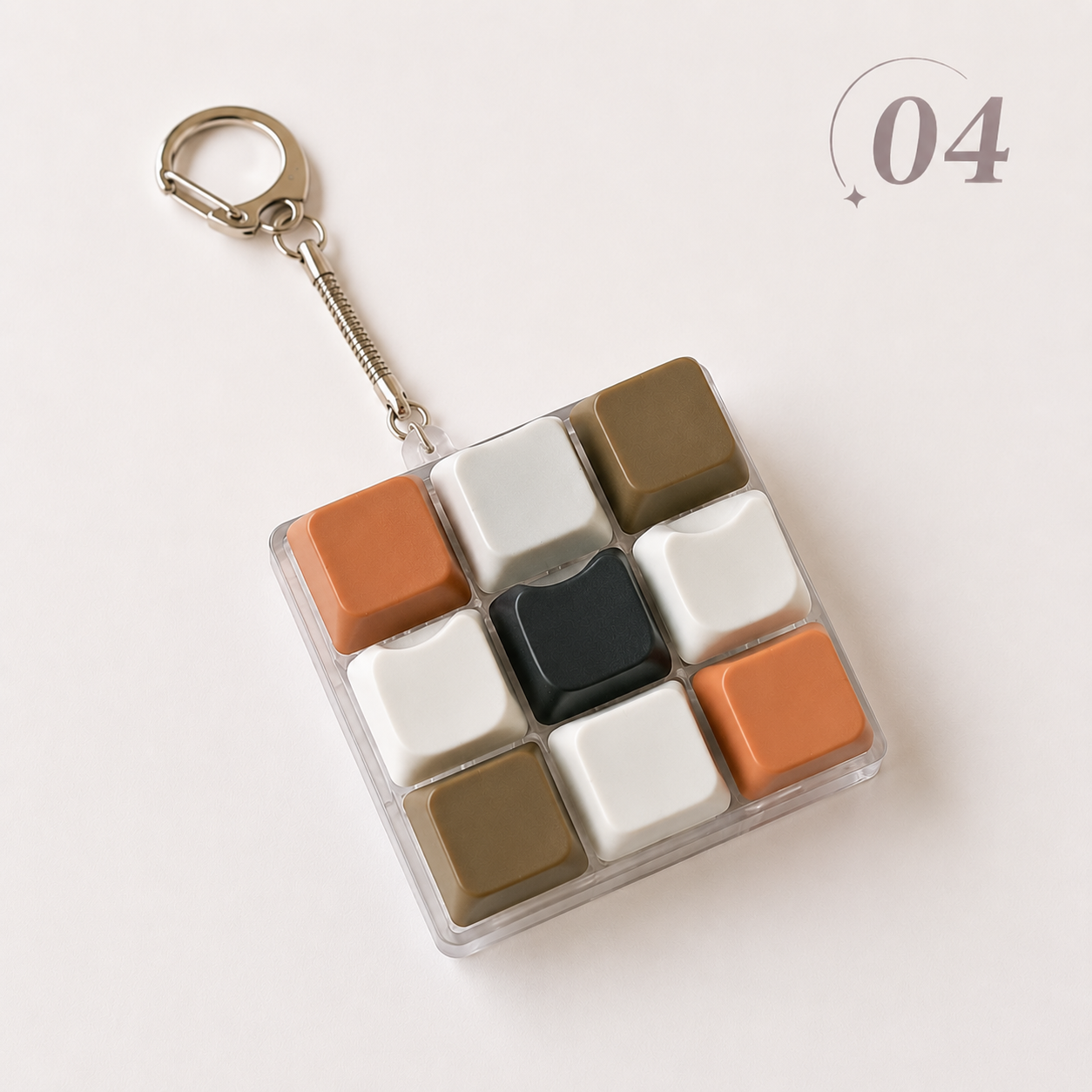 9-Key Mechanical Keyboard Fidget Keychain Clicky Sensory Stress Relief Keychain