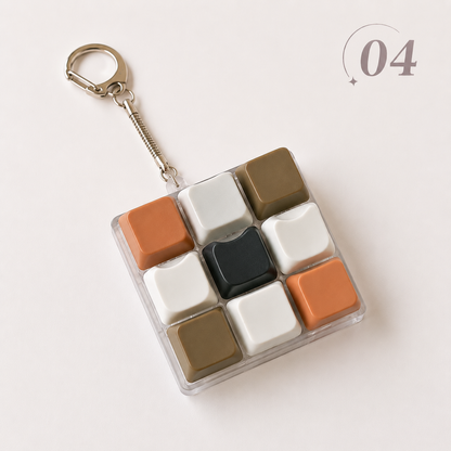 9-Key Mechanical Keyboard Fidget Keychain Clicky Sensory Stress Relief Keychain