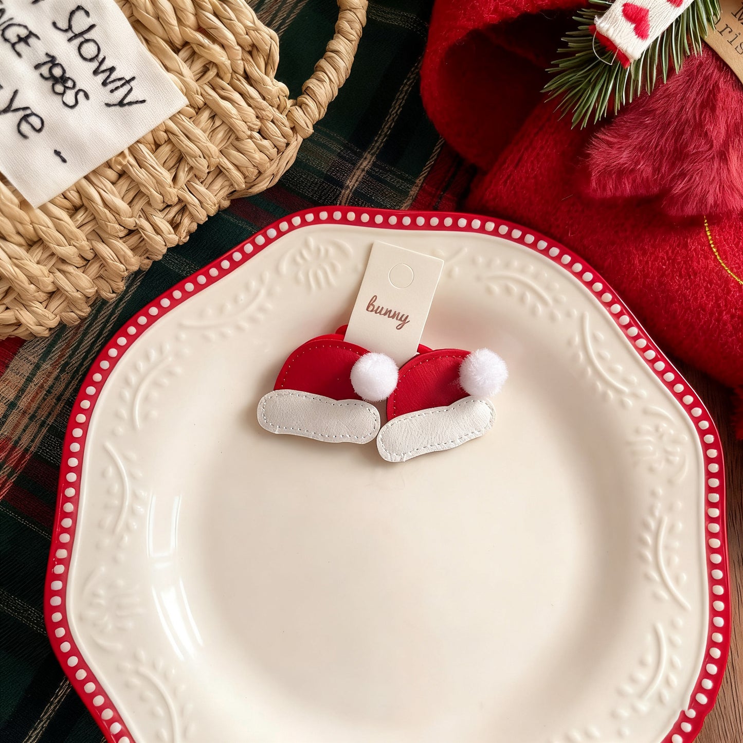 Christmas Leather Hair Clips and Hair Ties for Girls, Gingerbread Man & Snowman Baby Hair Accessories