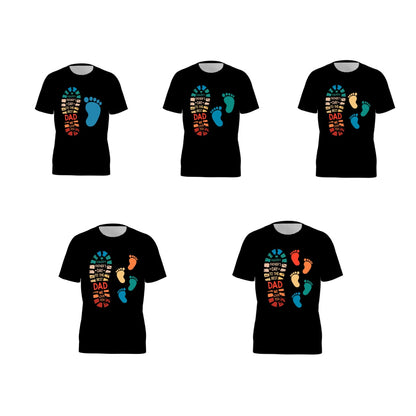Men's Happy Father's Day Black Print Short Sleeves Top