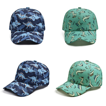 Kids Boy's Dino Print Baseball Cap Cotton Hat