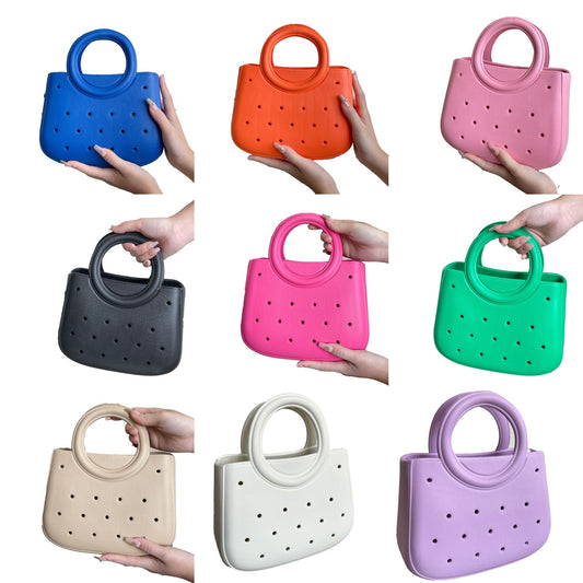 EVA Perforated Beach Tote Waterproof Hollow-Out Handbag