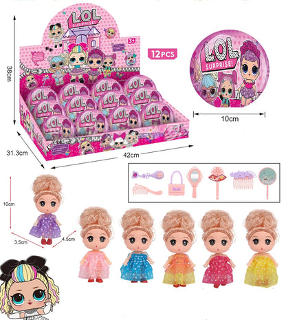 Cartoon Blind Capsule Toy Box Set of 12, Surprise Collectible Figures & Keychains