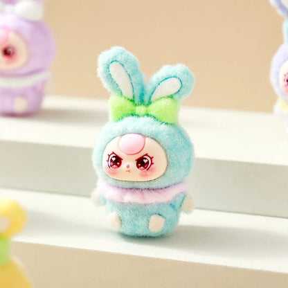 Bunny Capybara Baby-three Flocked Mini Figurine Desktop Ornament Car Decoration Collectible Toy