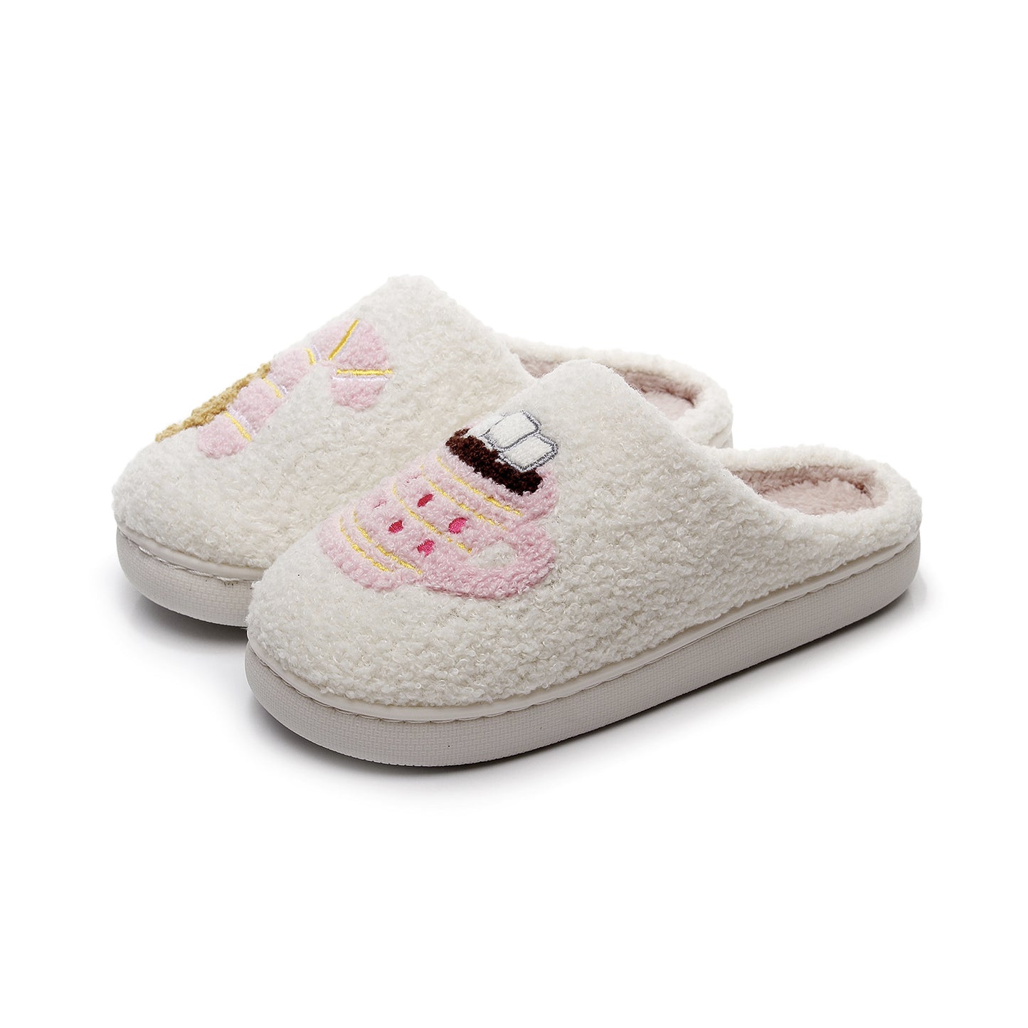 2025 Christmas Grinch Gingerbread Farm Chicken Plush Slippers Unisex Winter Cotton Home Slippers