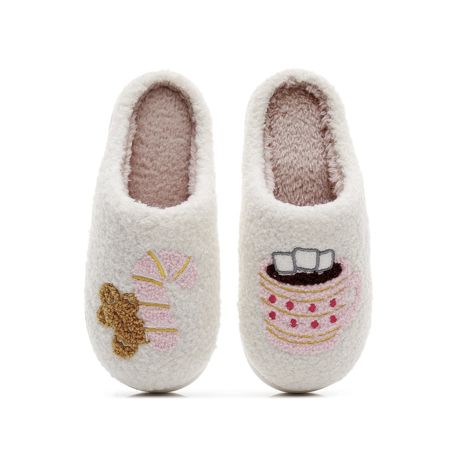 2025 Christmas Grinch Gingerbread Farm Chicken Plush Slippers Unisex Winter Cotton Home Slippers