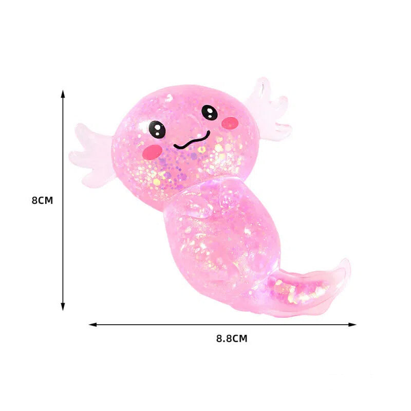 Salamander Squishy Toy with Gold Glitter Stress Relief Squeeze Toy