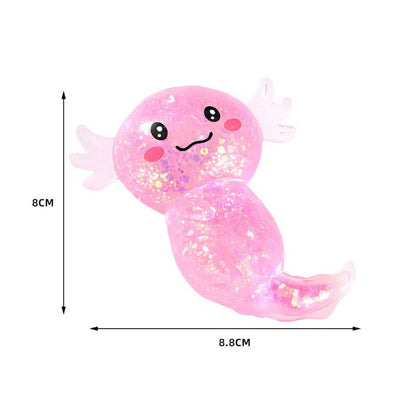 Salamander Squishy Toy with Gold Glitter Stress Relief Squeeze Toy