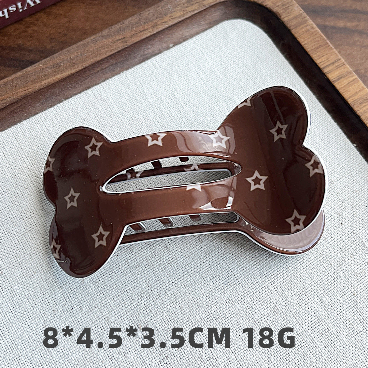Bone-Shaped Acetate-Look Hair Claw Clip – Patterned Hair Clip