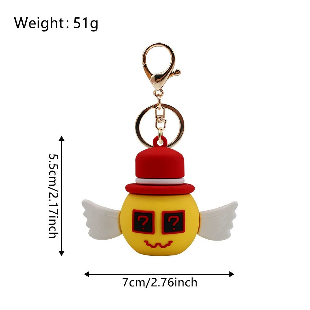 Pixel Style Funny Character Silicone Key Chain Cartoon Pendant Bag Charm