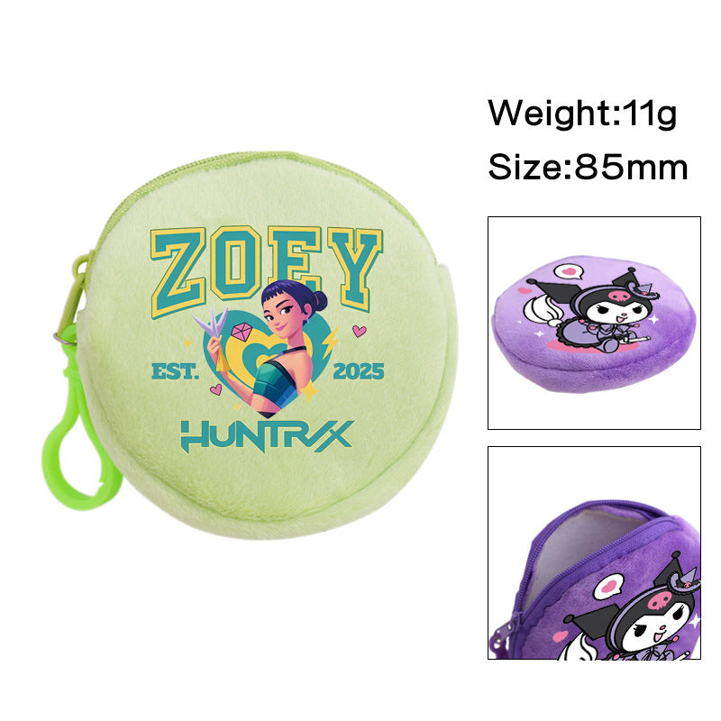 Plush K-pop Demon Hunters Mini Coin Purse & Earphone Case Bag Charm Keychain