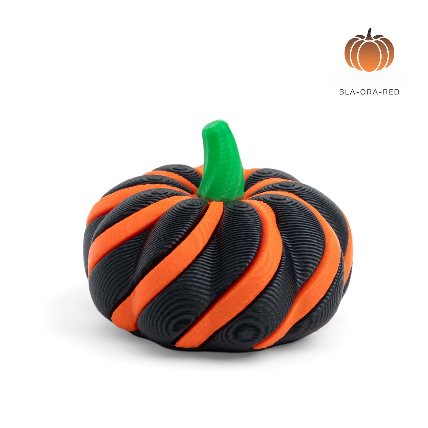 Halloween 3D Printed Spiral Pumpkin Fidget Two-Tone Stress Relief Toy & Fall Decor