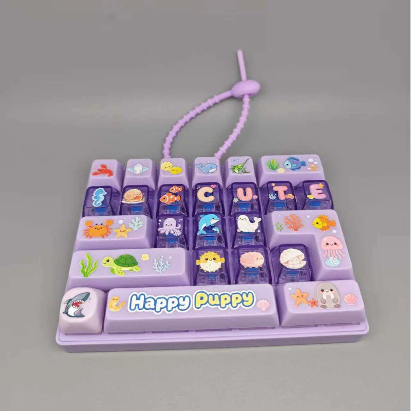 Fidget Decompression Keyboard Stress Relief Toy Colorful Keycap Sensory Charm
