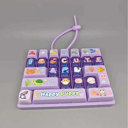 Fidget Decompression Keyboard Stress Relief Toy Colorful Keycap Sensory Charm