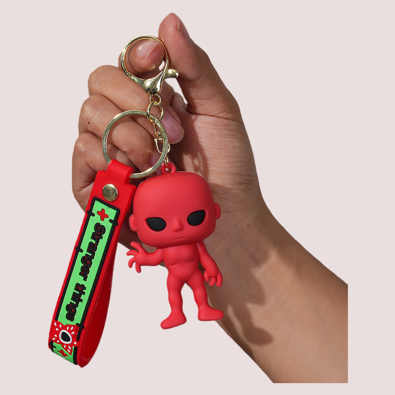 Stranger 80s Supernatural TV-Inspired Retro Sci-Fi Character Silicone Keychain
