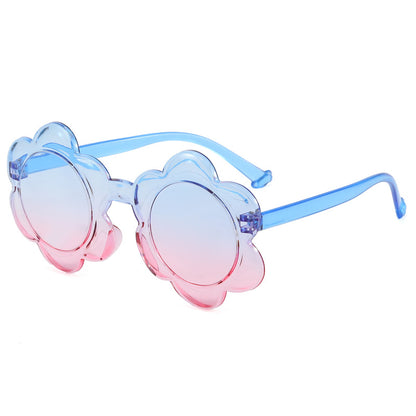 Kids One-Piece Colorful Flower Shaped Sunglasses UV Protection