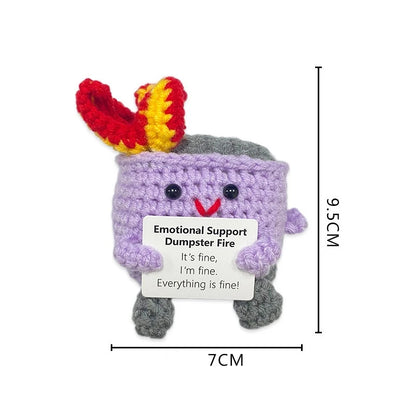 Cute Crochet Figurines with Message Cards – Desk Decor & Gifts
