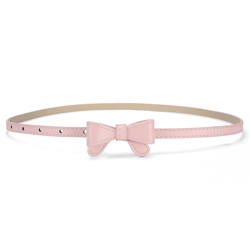 Bow Waist Belt for Girls Simple Fashion Pin Buckle Leather Belt