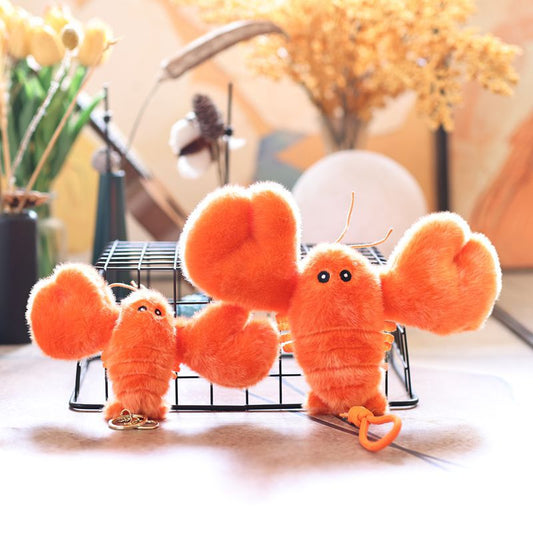 Cute Plush Lobster Keychain – Soft Fuzzy Bag Charm & Gift