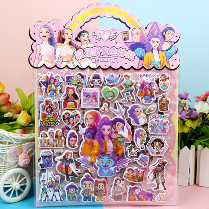 K-Pop Demon Hunters 3D Puffy Stickers Kids Cartoon Layered DIY Anime Movie Merchandise Stickers