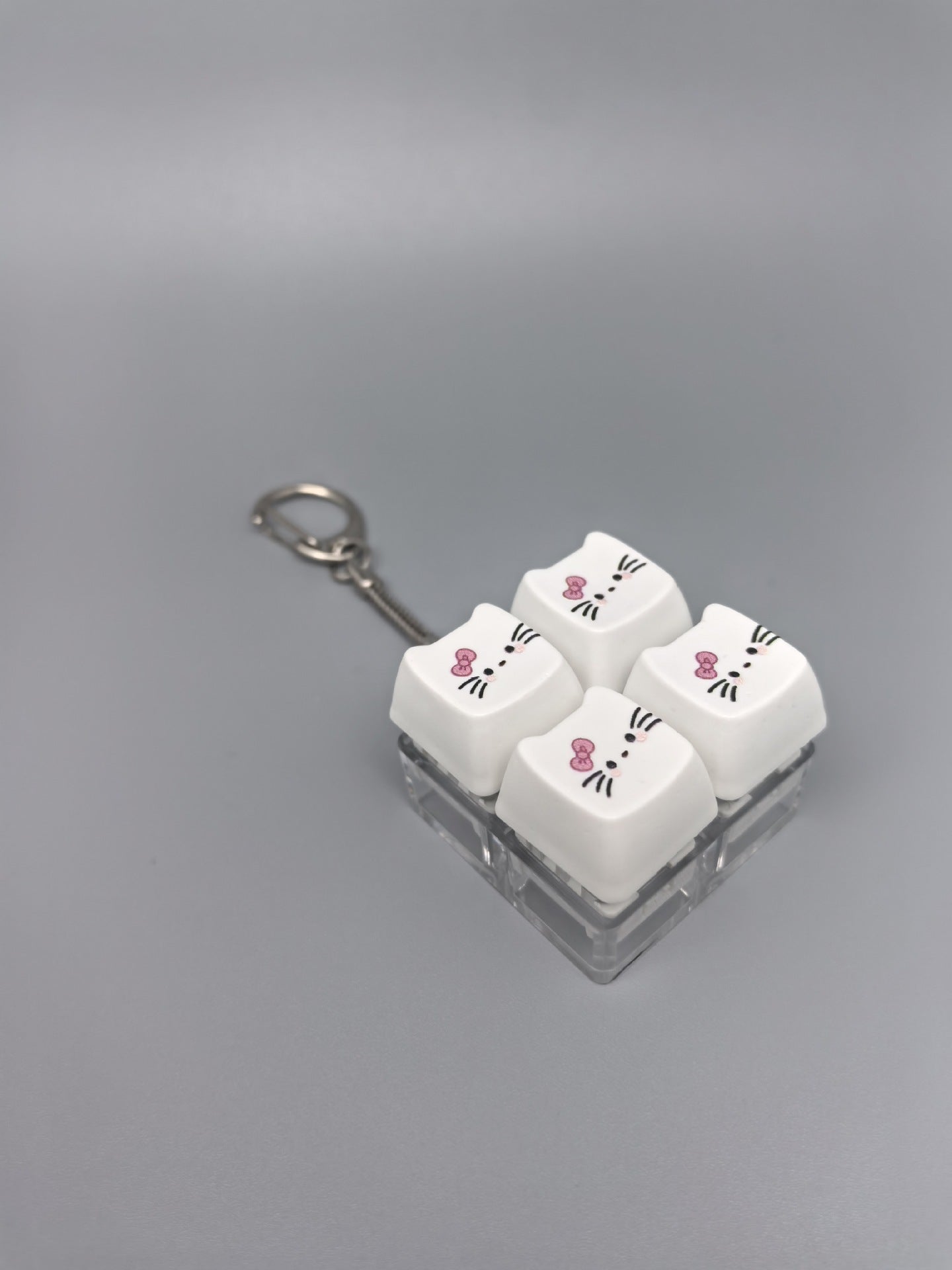 Cat Keycap Fidget Keychain Keyboard Key Popper Stress Relief Toy, Fun Desk Accessory & Gift
