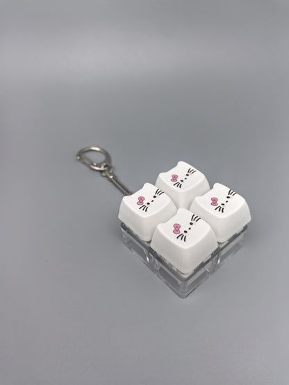 Cat Keycap Fidget Keychain Keyboard Key Popper Stress Relief Toy, Fun Desk Accessory & Gift