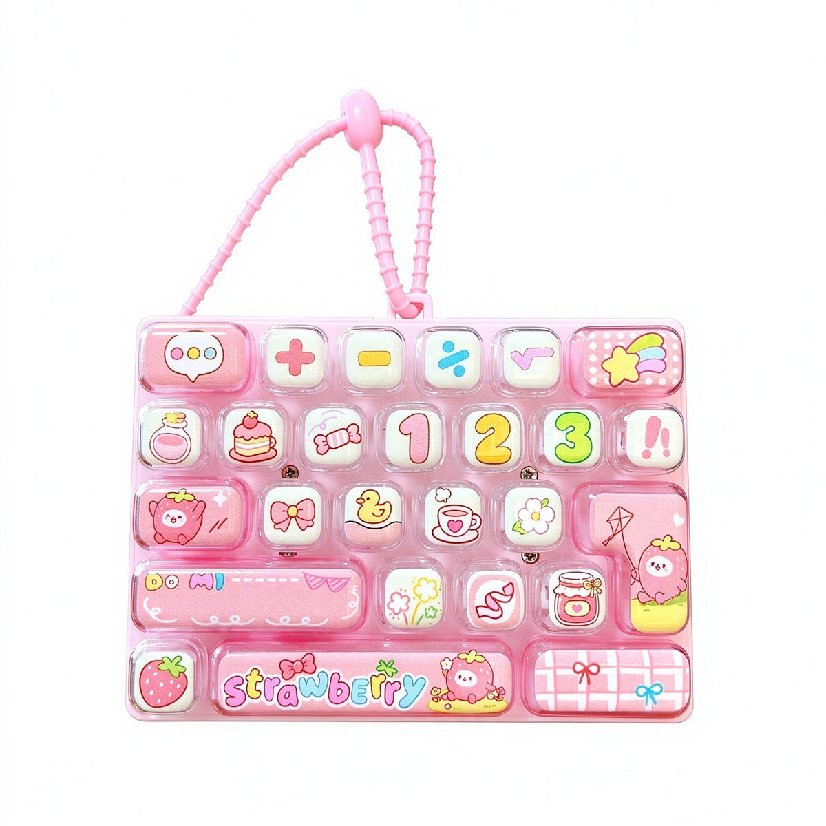 Transparent Dual-Color 26-Key Fidget Keyboard Keychain – Clicky Stress Relief Toy
