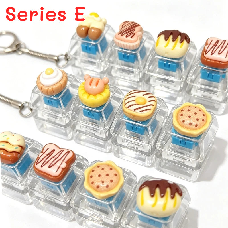 Mini Food Mechanical Key Fidget Toy – Handmade Resin Charms