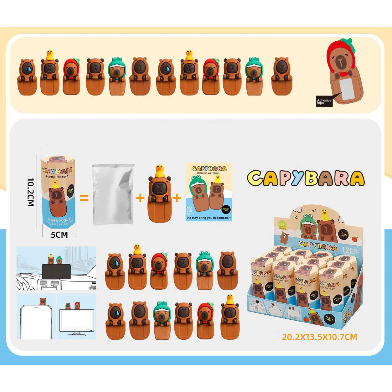 Cartoon Screen Buddy Blind Box Display Figure Set (12pcs/Box)