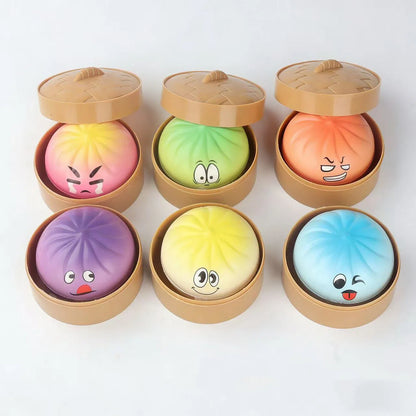 Cartoon Emoji Jumbo Mystery Squishy Dumpling Realistic Steamed Bun Stress Relief Squeeze Toy