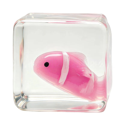Glow-in-the-Dark Clownfish Ice Cube Squishy Slow Rising Stress Toy