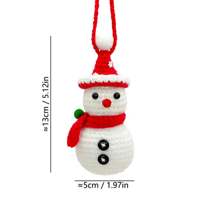 2025 Christmas Crochet Ornaments Knitted Mini Christmas Tree Decorations Hanging Car Charm