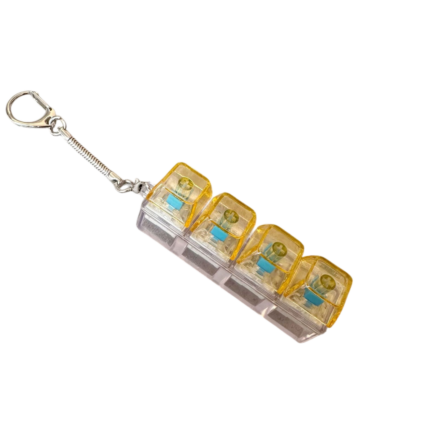 Transparent Click Button Fidget Keychain Stress Relief Multiple Colors