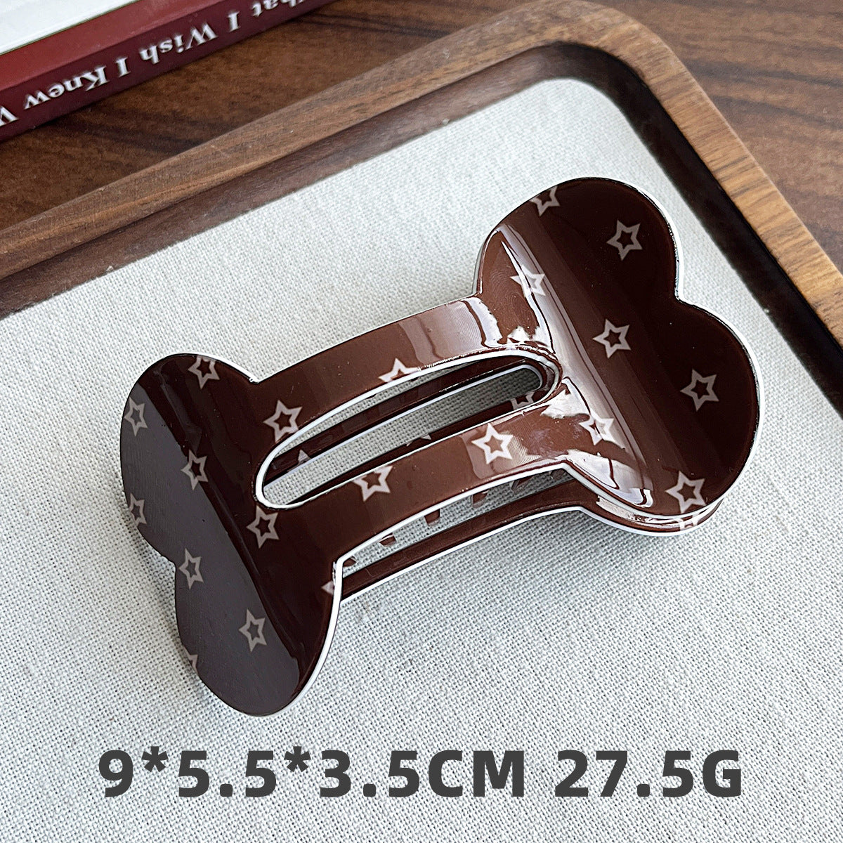 Bone-Shaped Acetate-Look Hair Claw Clip – Patterned Hair Clip