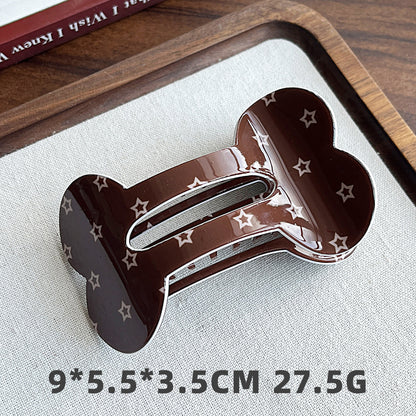 Bone-Shaped Acetate-Look Hair Claw Clip – Patterned Hair Clip