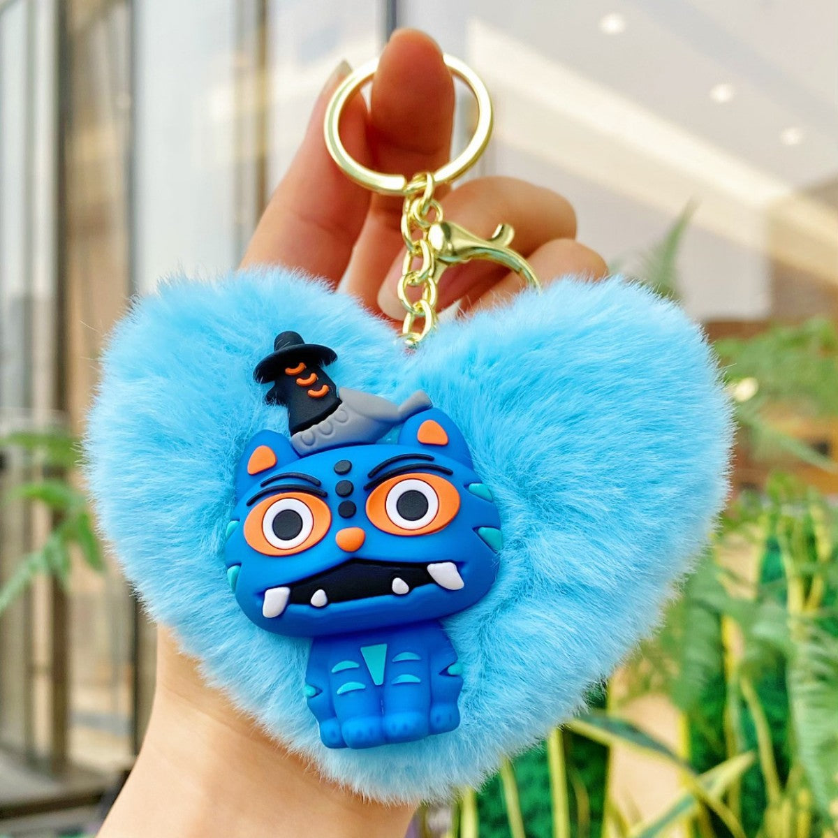 KPOP Demon Hunters Heart Shape Silicone Plush-Inspired  Key Chain Bag Charm & Accessory