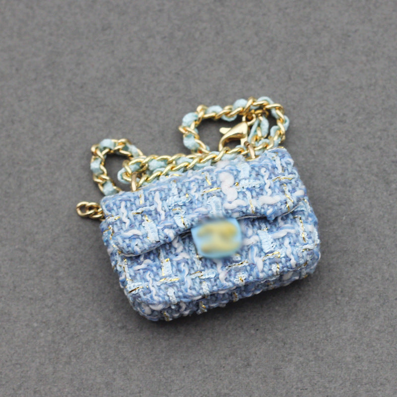 BJD Doll Accessories Strawberry Fashion Bag Mini Tweed Handbag for Doll Outfits
