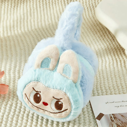 Labubu Solid Color Fuzzy Ear Muffs Warm Plush Earmuffs Cozy Frost-Proof Ear Warmers