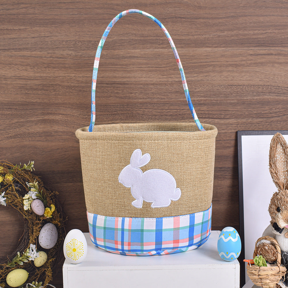 Colorful Gingham Easter Basket for Kids – Egg Hunt & Gift Basket