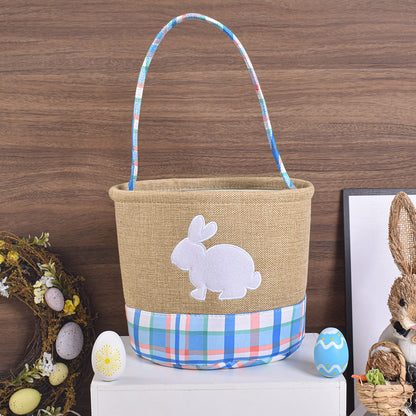 Colorful Gingham Easter Basket for Kids – Egg Hunt & Gift Basket