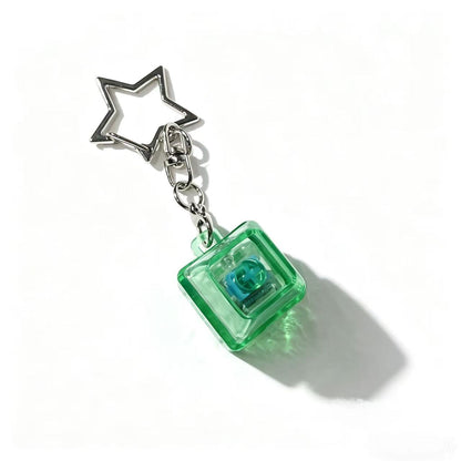 Star Keycap Keychain Charm Colorful Pop Key Charm Accessory Giftable Bag & Keychain