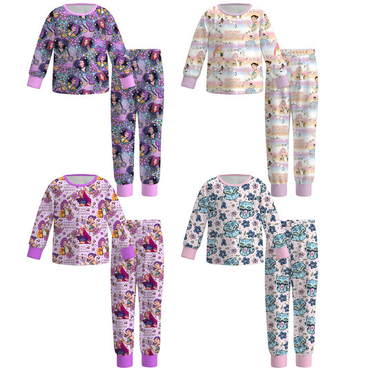 2026 Girls Spring Kpop Demon Hunter Print Pajamas Set Sleepwear