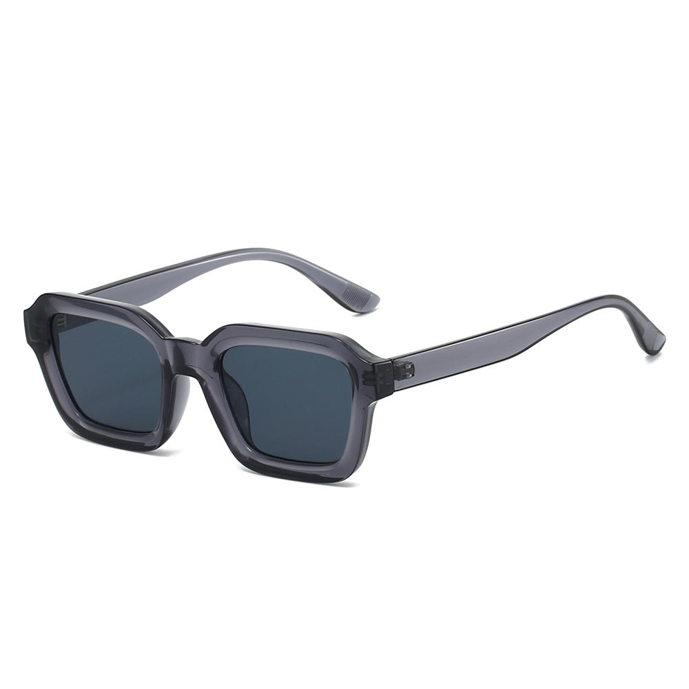 Fashion Adult Square Frame Sunglasses Minimalist Solid Color Shades